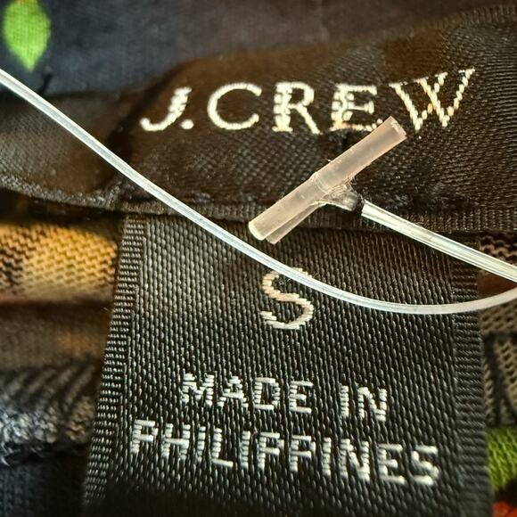 NWT J Crew Mock Neck Floral Longsleeve Top, Orange, Navy, Size Small - Picture 6 of 8